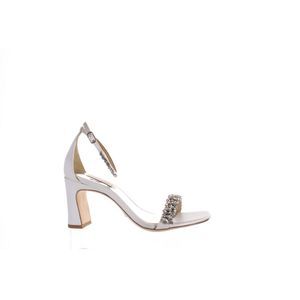 Badgley Mischka Womens Harriet White Ankle Strap Heels Size 6 Medium (B, M)